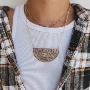 Mimosa Handcrafted shimmering sun Pendant Necklace